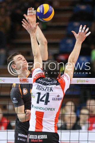  07.12.2014 RZESZOW <br />SIATKOWKA PLUS LIGA 2014/2015 MEN VOLLEYBALL POLAND POLISH PLUSLIGA LEAGUE SEASON 2014/2015 <br />MECZ ASSECO RESOVIA RZESZOW - CUPRUM LUBIN<br />N/Z SZYMON ROMAC <br /> 