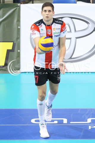  07.12.2014 RZESZOW <br />SIATKOWKA PLUS LIGA 2014/2015 MEN VOLLEYBALL POLAND POLISH PLUSLIGA LEAGUE SEASON 2014/2015 <br />MECZ ASSECO RESOVIA RZESZOW - CUPRUM LUBIN<br />N/Z  NIKOLAY PENCZEV ( PENCHEV ) SYLWETKA <br /> 