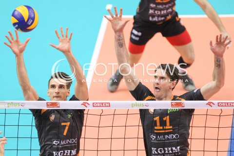  07.12.2014 RZESZOW <br />SIATKOWKA PLUS LIGA 2014/2015 MEN VOLLEYBALL POLAND POLISH PLUSLIGA LEAGUE SEASON 2014/2015 <br />MECZ ASSECO RESOVIA RZESZOW - CUPRUM LUBIN<br />N/Z  MACIEJ GORZKIEWICZ LUKASZ KADZIEWICZ <br /> 