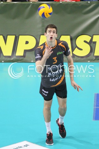  07.12.2014 RZESZOW <br />SIATKOWKA PLUS LIGA 2014/2015 MEN VOLLEYBALL POLAND POLISH PLUSLIGA LEAGUE SEASON 2014/2015 <br />MECZ ASSECO RESOVIA RZESZOW - CUPRUM LUBIN<br />N/Z  IVAN BOROVNJAK SYLWETKA <br /> 