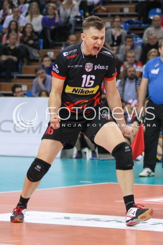  07.12.2014 RZESZOW <br />SIATKOWKA PLUS LIGA 2014/2015 MEN VOLLEYBALL POLAND POLISH PLUSLIGA LEAGUE SEASON 2014/2015 <br />MECZ ASSECO RESOVIA RZESZOW - CUPRUM LUBIN<br />N/Z KRZYSZTOF IGNACZAK SYLWETKA RADOSC EMOCJE<br /> 