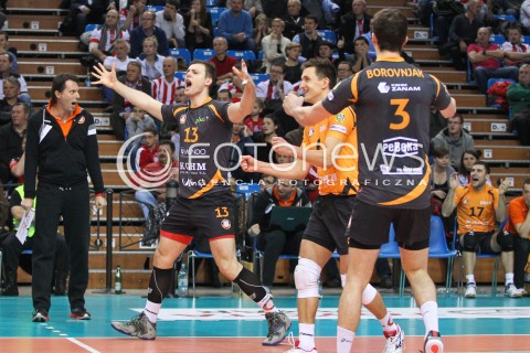  07.12.2014 RZESZOW <br />SIATKOWKA PLUS LIGA 2014/2015 MEN VOLLEYBALL POLAND POLISH PLUSLIGA LEAGUE SEASON 2014/2015 <br />MECZ ASSECO RESOVIA RZESZOW - CUPRUM LUBIN<br />N/Z  SZYMON ROMAC PAWEL RUSEK RADOSC EMOCJE WYGRANA ZWYCIESTWO <br /> 