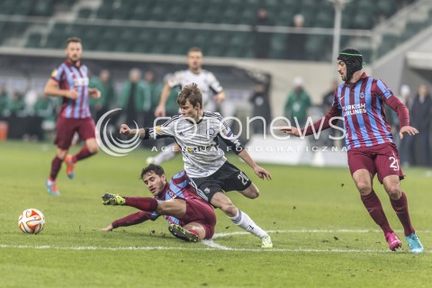  11.12.2014 WARSZAWA PILKA NOZNA<br />SEZON 2014/2015 FOOTBALL POLISH <br />MECZ LEGIA WARSZAWA - TRABZONSPOR NA STADIONIE PEPSI ARENA<br />N/Z MUSA NIZAM JAKUB KOSECKI ESSAID BELKALEM<br /> 