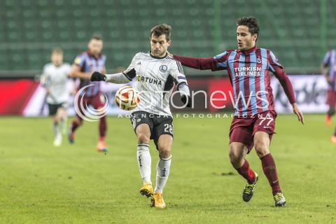  11.12.2014 WARSZAWA PILKA NOZNA<br />SEZON 2014/2015 FOOTBALL POLISH <br />MECZ LEGIA WARSZAWA - TRABZONSPOR NA STADIONIE PEPSI ARENA<br />N/Z LUKASZ BROZ MUSA NIZAM<br /> 