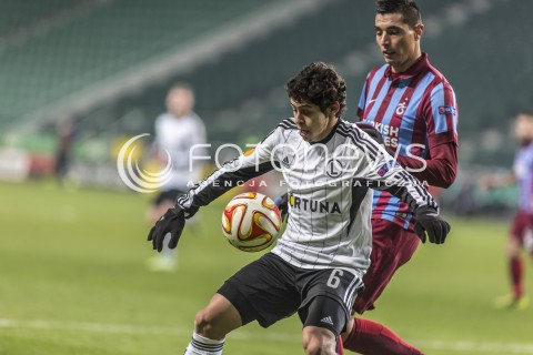  11.12.2014 WARSZAWA PILKA NOZNA<br />SEZON 2014/2015 FOOTBALL POLISH <br />MECZ LEGIA WARSZAWA - TRABZONSPOR NA STADIONIE PEPSI ARENA<br />N/Z GUILHERME OSCAR CARDOZA<br /> 