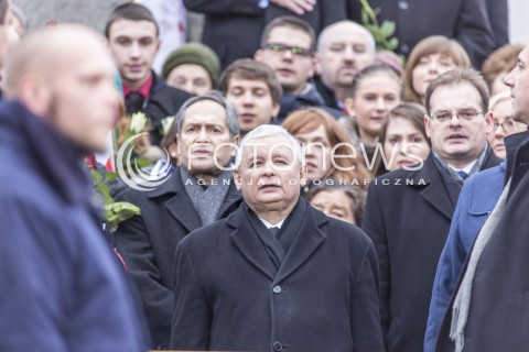  13.12.2014 WARSZAWA POLAND<br />MARSZ W OBRONIE DEMOKRACJI I WOLNOSCI MEDIOW <br />Z UDZIALEM PREZESA PIS JAROSLAWA KACZYNSKIEGO<br />N/Z JAROSLAW KACZYNSKI<br /> 