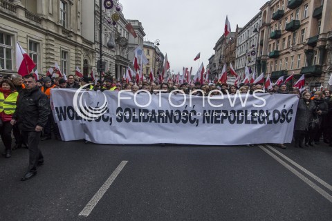  13.12.2014 WARSZAWA POLAND<br />MARSZ W OBRONIE DEMOKRACJI I WOLNOSCI MEDIOW <br />Z UDZIALEM PREZESA PIS JAROSLAWA KACZYNSKIEGO<br />N/Z UCZESTNICY<br /> 