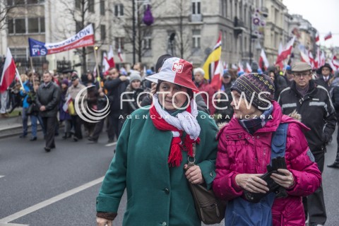  13.12.2014 WARSZAWA POLAND<br />MARSZ W OBRONIE DEMOKRACJI I WOLNOSCI MEDIOW <br />Z UDZIALEM PREZESA PIS JAROSLAWA KACZYNSKIEGO<br />N/Z UCZESTNICY<br /> 