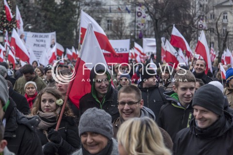  13.12.2014 WARSZAWA POLAND<br />MARSZ W OBRONIE DEMOKRACJI I WOLNOSCI MEDIOW <br />Z UDZIALEM PREZESA PIS JAROSLAWA KACZYNSKIEGO<br />N/Z UCZESTNICY<br /> 