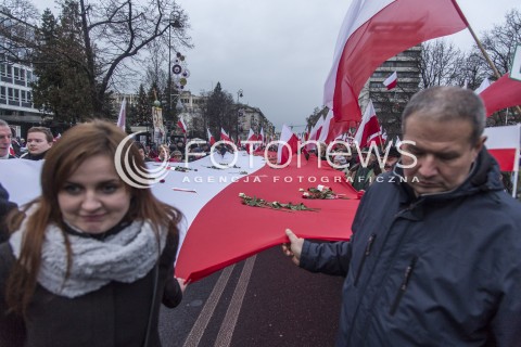  13.12.2014 WARSZAWA POLAND<br />MARSZ W OBRONIE DEMOKRACJI I WOLNOSCI MEDIOW <br />Z UDZIALEM PREZESA PIS JAROSLAWA KACZYNSKIEGO<br />N/Z UCZESTNICY<br /> 