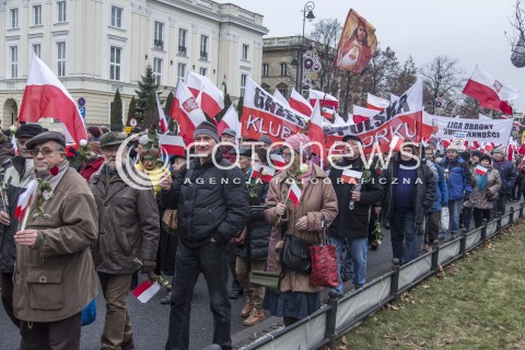  13.12.2014 WARSZAWA POLAND<br />MARSZ W OBRONIE DEMOKRACJI I WOLNOSCI MEDIOW <br />Z UDZIALEM PREZESA PIS JAROSLAWA KACZYNSKIEGO<br />N/Z UCZESTNICY<br /> 