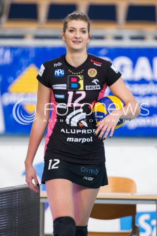  14.12.2014 LODZ SIATKOWKA ORLEN LIGA SEZON 2014/2015 VOLLEYBALL POLISH SEASON BEEF MASTER BUDOWLANI LODZ - BKS ALUPROF BIELSKO-BIALA N/Z SYLWETKA ALEKSANDRA TROJAN  