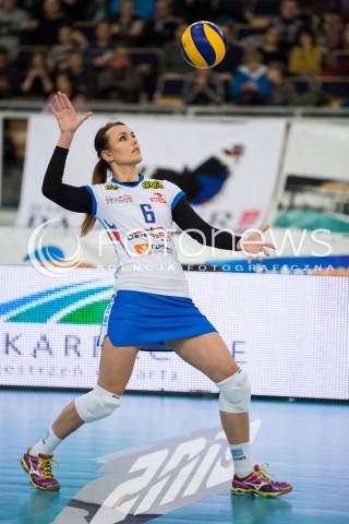  28.12.2014 LODZ SIATKOWKA ORLEN LIGA SEZON 2014/2015 VOLLEYBALL POLISH SEASON BEEF MASTER BUDOWLANI LODZ - DEVELOPERS SKYRES RZESZOW N/Z KATARZYNA WARZOCHA SYLWETKA  