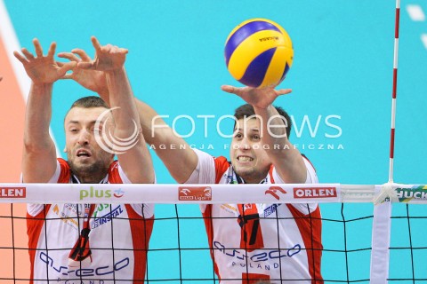  04.01.2015 RZESZOW <br />SIATKOWKA PLUS LIGA 2014/2015 MEN VOLLEYBALL POLAND POLISH PLUSLIGA LEAGUE SEASON 2014/2015 <br />MECZ ASSECO RESOVIA RZESZOW - ZAKSA KEDZIERZYN KOZLE<br />N/Z LUKASZ PERLOWSKI NIKOLAY PENCZEV ( PENCHEV ) <br /> 
