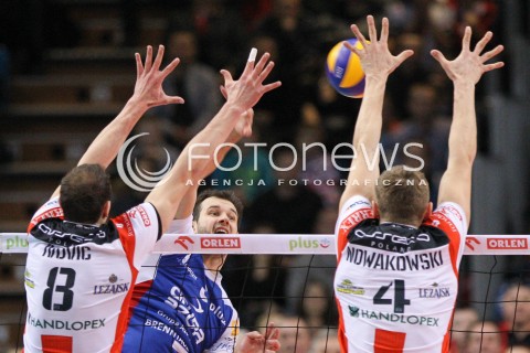  04.01.2015 RZESZOW <br />SIATKOWKA PLUS LIGA 2014/2015 MEN VOLLEYBALL POLAND POLISH PLUSLIGA LEAGUE SEASON 2014/2015 <br />MECZ ASSECO RESOVIA RZESZOW - ZAKSA KEDZIERZYN KOZLE<br />N/Z DOMINIK WITCZAK <br /> 