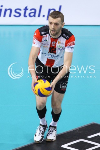  04.01.2015 RZESZOW <br />SIATKOWKA PLUS LIGA 2014/2015 MEN VOLLEYBALL POLAND POLISH PLUSLIGA LEAGUE SEASON 2014/2015 <br />MECZ ASSECO RESOVIA RZESZOW - ZAKSA KEDZIERZYN KOZLE<br />N/Z LUKASZ PERLOWSKI SYLWETKA<br /> 
