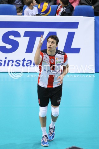  04.01.2015 RZESZOW <br />SIATKOWKA PLUS LIGA 2014/2015 MEN VOLLEYBALL POLAND POLISH PLUSLIGA LEAGUE SEASON 2014/2015 <br />MECZ ASSECO RESOVIA RZESZOW - ZAKSA KEDZIERZYN KOZLE<br />N/Z FABIAN DRZYZGA SYLWETKA <br /> 