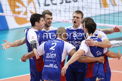  04.01.2015 RZESZOW <br />SIATKOWKA PLUS LIGA 2014/2015 MEN VOLLEYBALL POLAND POLISH PLUSLIGA LEAGUE SEASON 2014/2015 <br />MECZ ASSECO RESOVIA RZESZOW - ZAKSA KEDZIERZYN KOZLE<br />N/Z JURIJ GLADYR DICK KOOY RADOSC EMOCJE <br /> 