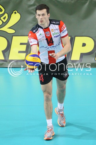  07.01.2015 RZESZOW <br />SIATKOWKA PUCHAR POLSKI SEZON 2014/2015 MEN VOLLEYBALL POLAND POLISH CUP SEASON 2014/2015  <br />MECZ ASSECO RESOVIA RZESZOW - AZS POLITECHNIKA WARSZAWSKA<br />N/Z RAFAL BUSZEK SYLWETKA <br /> 