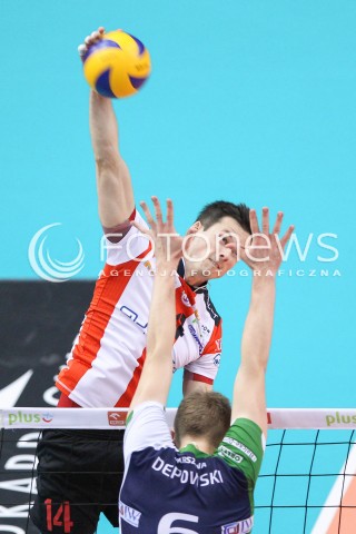  07.01.2015 RZESZOW <br />SIATKOWKA PUCHAR POLSKI SEZON 2014/2015 MEN VOLLEYBALL POLAND POLISH CUP SEASON 2014/2015  <br />MECZ ASSECO RESOVIA RZESZOW - AZS POLITECHNIKA WARSZAWSKA<br />N/Z RAFAL BUSZEK <br /> 