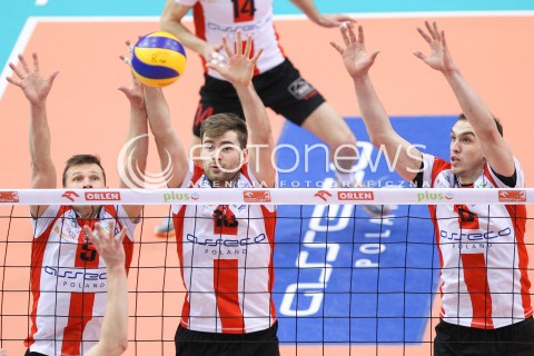  07.01.2015 RZESZOW <br />SIATKOWKA PUCHAR POLSKI SEZON 2014/2015 MEN VOLLEYBALL POLAND POLISH CUP SEASON 2014/2015  <br />MECZ ASSECO RESOVIA RZESZOW - AZS POLITECHNIKA WARSZAWSKA<br />N/Z LUKAS TICHACEK DAWID DRYJA MARKO IVOVIC <br /> 