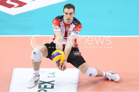  07.01.2015 RZESZOW <br />SIATKOWKA PUCHAR POLSKI SEZON 2014/2015 MEN VOLLEYBALL POLAND POLISH CUP SEASON 2014/2015  <br />MECZ ASSECO RESOVIA RZESZOW - AZS POLITECHNIKA WARSZAWSKA<br />N/Z MARKO IVOVIC SYLWETKA <br /> 