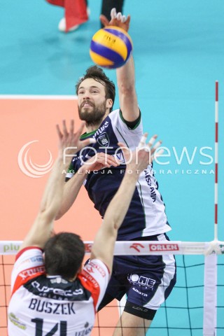  07.01.2015 RZESZOW <br />SIATKOWKA PUCHAR POLSKI SEZON 2014/2015 MEN VOLLEYBALL POLAND POLISH CUP SEASON 2014/2015  <br />MECZ ASSECO RESOVIA RZESZOW - AZS POLITECHNIKA WARSZAWSKA<br />N/Z JAKUB RADOMSKI <br /> 