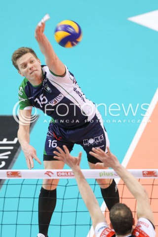  07.01.2015 RZESZOW <br />SIATKOWKA PUCHAR POLSKI SEZON 2014/2015 MEN VOLLEYBALL POLAND POLISH CUP SEASON 2014/2015  <br />MECZ ASSECO RESOVIA RZESZOW - AZS POLITECHNIKA WARSZAWSKA<br />N/Z PAWEL MIKOLAJCZAK <br /> 