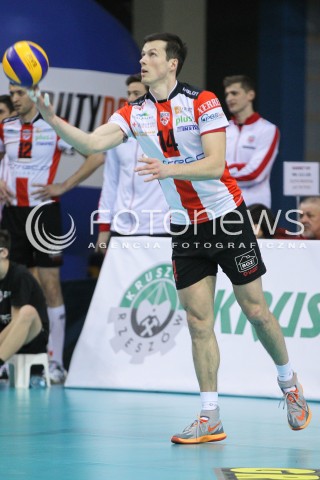  07.01.2015 RZESZOW <br />SIATKOWKA PUCHAR POLSKI SEZON 2014/2015 MEN VOLLEYBALL POLAND POLISH CUP SEASON 2014/2015  <br />MECZ ASSECO RESOVIA RZESZOW - AZS POLITECHNIKA WARSZAWSKA<br />N/Z RAFAL BUSZEK SYLWETKA <br /> 
