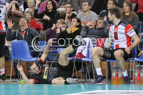  07.01.2015 RZESZOW <br />SIATKOWKA PUCHAR POLSKI SEZON 2014/2015 MEN VOLLEYBALL POLAND POLISH CUP SEASON 2014/2015  <br />MECZ ASSECO RESOVIA RZESZOW - AZS POLITECHNIKA WARSZAWSKA<br />N/Z MICHAL ZUREK OBRONA<br /> 