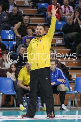  07.01.2015 RZESZOW <br />SIATKOWKA PUCHAR POLSKI SEZON 2014/2015 MEN VOLLEYBALL POLAND POLISH CUP SEASON 2014/2015  <br />MECZ ASSECO RESOVIA RZESZOW - AZS POLITECHNIKA WARSZAWSKA<br />N/Z JAKUB BEDNARUK - I TRENER ( HEAD COACH ) SYLWETKA <br /> 