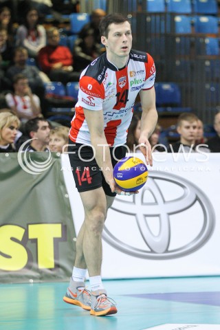  07.01.2015 RZESZOW <br />SIATKOWKA PUCHAR POLSKI SEZON 2014/2015 MEN VOLLEYBALL POLAND POLISH CUP SEASON 2014/2015  <br />MECZ ASSECO RESOVIA RZESZOW - AZS POLITECHNIKA WARSZAWSKA<br />N/Z RAFAL BUSZEK SYLWETKA <br /> 