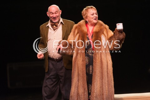  08.01.2015 WARSZAWA TEATR DRAMATYCZNY<br />PROBA MEDIALNA SPEKTAKLU SZALBIERZ<br />N/Z ANDRZEJ BLUMENFELD MALGORZATA ROZNIATOWSKA<br /> 