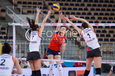  12.01.2015 LODZ SIATKOWKA ORLEN LIGA SEZON 2014/2015 VOLLEYBALL POLISH SEASON BEEF MASTER BUDOWLANI LODZ - PGNIG NAFTA PILA N/Z EWELINA SIECZKA  