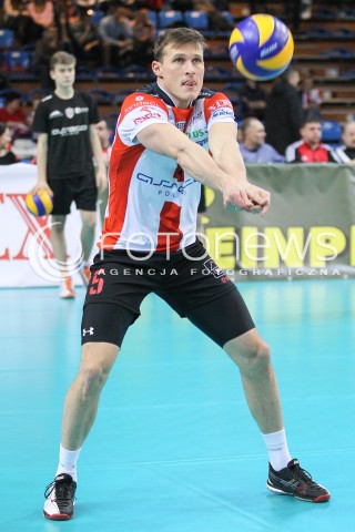  17.01.2015 RZESZOW<br />SIATKOWKA PLUSLIGA 2014/2015 MEN VOLLEYBALL POLAND POLISH PLUS LIGA LEAGUE SEASON 2014/2015<br />MECZ ASSECO RESOVIA - AZS POLITECHNIKA WARSZAWSKA<br />N/Z LUKAS TICHACEK SYLWETKA <br /> 