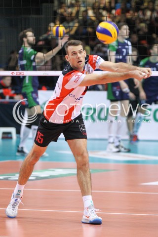  17.01.2015 RZESZOW<br />SIATKOWKA PLUSLIGA 2014/2015 MEN VOLLEYBALL POLAND POLISH PLUS LIGA LEAGUE SEASON 2014/2015<br />MECZ ASSECO RESOVIA - AZS POLITECHNIKA WARSZAWSKA<br />N/Z RUSSELL HOLMES SYLWETKA <br /> 