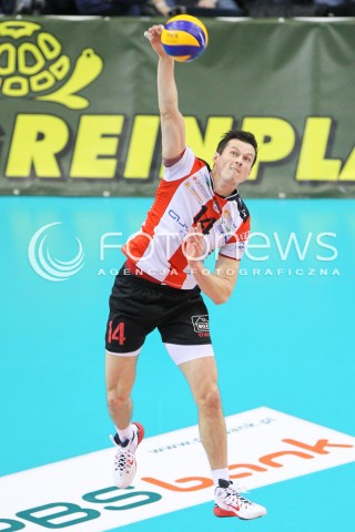  17.01.2015 RZESZOW<br />SIATKOWKA PLUSLIGA 2014/2015 MEN VOLLEYBALL POLAND POLISH PLUS LIGA LEAGUE SEASON 2014/2015<br />MECZ ASSECO RESOVIA - AZS POLITECHNIKA WARSZAWSKA<br />N/Z RAFAL BUSZEK <br /> 