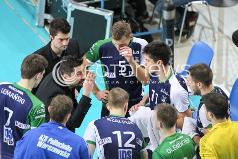  17.01.2015 RZESZOW<br />SIATKOWKA PLUSLIGA 2014/2015 MEN VOLLEYBALL POLAND POLISH PLUS LIGA LEAGUE SEASON 2014/2015<br />MECZ ASSECO RESOVIA - AZS POLITECHNIKA WARSZAWSKA<br />N/Z JAKUB BEDNARUK - I TRENER ( HEAD COACH ) PIOTR LIPINSKI ALEKSANDER SLIWKA <br /> 