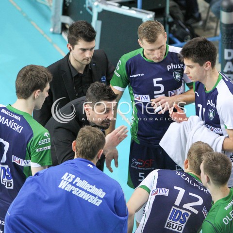  17.01.2015 RZESZOW<br />SIATKOWKA PLUSLIGA 2014/2015 MEN VOLLEYBALL POLAND POLISH PLUS LIGA LEAGUE SEASON 2014/2015<br />MECZ ASSECO RESOVIA - AZS POLITECHNIKA WARSZAWSKA<br />N/Z JAKUB BEDNARUK - I TRENER ( HEAD COACH ) ALEKSANDER SLIWKA PIOTR LIPINSKI <br /> 