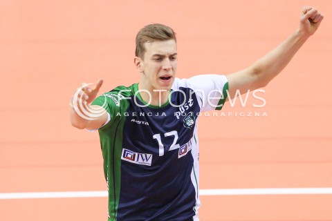  17.01.2015 RZESZOW<br />SIATKOWKA PLUSLIGA 2014/2015 MEN VOLLEYBALL POLAND POLISH PLUS LIGA LEAGUE SEASON 2014/2015<br />MECZ ASSECO RESOVIA - AZS POLITECHNIKA WARSZAWSKA<br />N/Z ARTUR SZALPUK RADOSC EMOCJE SYLWETKA <br /> 