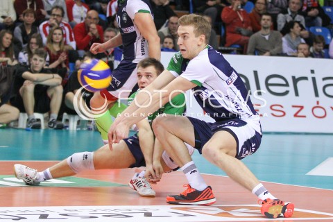  17.01.2015 RZESZOW<br />SIATKOWKA PLUSLIGA 2014/2015 MEN VOLLEYBALL POLAND POLISH PLUS LIGA LEAGUE SEASON 2014/2015<br />MECZ ASSECO RESOVIA - AZS POLITECHNIKA WARSZAWSKA<br />N/Z MATEUSZ SACHAREWICZ MACIEJ OLENDEREK <br /> 