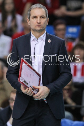  17.01.2015 RZESZOW<br />SIATKOWKA PLUSLIGA 2014/2015 MEN VOLLEYBALL POLAND POLISH PLUS LIGA LEAGUE SEASON 2014/2015<br />MECZ ASSECO RESOVIA - AZS POLITECHNIKA WARSZAWSKA<br />N/Z ANDRZEJ KOWAL - TRENER ( HEAD COACH ) SYLWETKA <br /> 