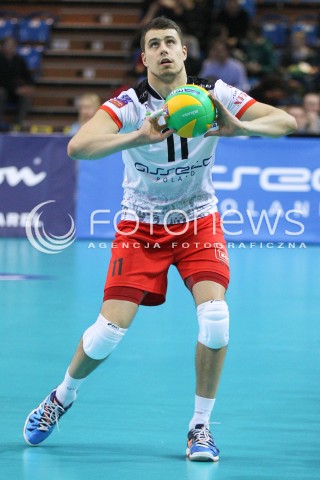  21.01.2015 RZESZOW POLAND<br />SIATKOWKA LIGA MISTRZOW MEN CEV VOLLEYBALL CHAMPIONS LEAGUE 2014/2015 <br />MATCH ASSECO RESOVIA - ACH VOLLEY LUBLANA<br />N/Z FABIAN DRZYZGA SYLWETKA <br /> 