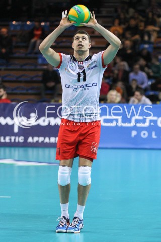  21.01.2015 RZESZOW POLAND<br />SIATKOWKA LIGA MISTRZOW MEN CEV VOLLEYBALL CHAMPIONS LEAGUE 2014/2015 <br />MATCH ASSECO RESOVIA - ACH VOLLEY LUBLANA<br />N/Z FABIAN DRZYZGA SYLWETKA <br /> 