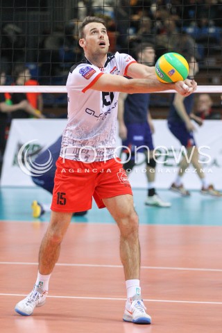  21.01.2015 RZESZOW POLAND<br />SIATKOWKA LIGA MISTRZOW MEN CEV VOLLEYBALL CHAMPIONS LEAGUE 2014/2015 <br />MATCH ASSECO RESOVIA - ACH VOLLEY LUBLANA<br />N/Z RUSSELL HOLMES SYLWETKA <br /> 