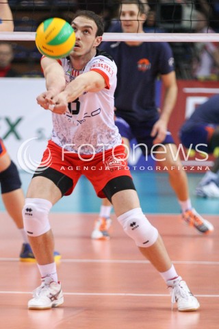  21.01.2015 RZESZOW POLAND<br />SIATKOWKA LIGA MISTRZOW MEN CEV VOLLEYBALL CHAMPIONS LEAGUE 2014/2015 <br />MATCH ASSECO RESOVIA - ACH VOLLEY LUBLANA<br />N/Z MARKO IVOVIC SYLWETKA <br /> 