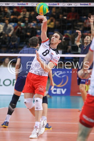  21.01.2015 RZESZOW POLAND<br />SIATKOWKA LIGA MISTRZOW MEN CEV VOLLEYBALL CHAMPIONS LEAGUE 2014/2015 <br />MATCH ASSECO RESOVIA - ACH VOLLEY LUBLANA<br />N/Z MARKO IVOVIC SYLWETKA <br /> 