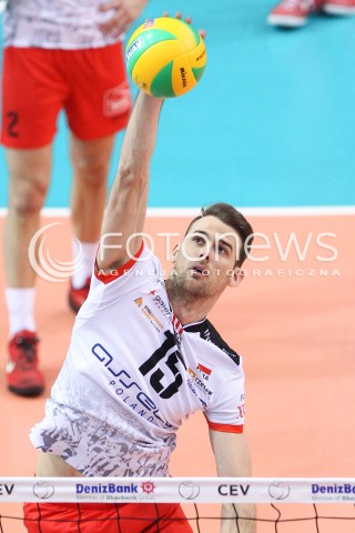  21.01.2015 RZESZOW POLAND<br />SIATKOWKA LIGA MISTRZOW MEN CEV VOLLEYBALL CHAMPIONS LEAGUE 2014/2015 <br />MATCH ASSECO RESOVIA - ACH VOLLEY LUBLANA<br />N/Z RUSSELL HOLMES SYLWETKA ATAK<br /> 