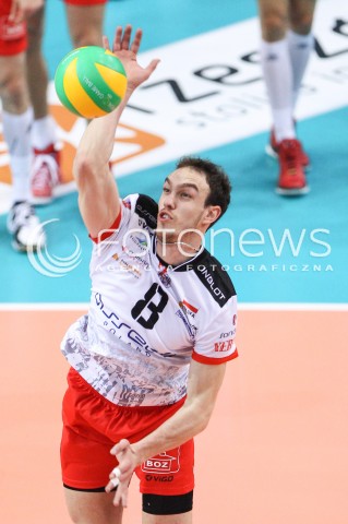  21.01.2015 RZESZOW POLAND<br />SIATKOWKA LIGA MISTRZOW MEN CEV VOLLEYBALL CHAMPIONS LEAGUE 2014/2015 <br />MATCH ASSECO RESOVIA - ACH VOLLEY LUBLANA<br />N/Z MARKO IVOVIC SYLWETKA ATAK<br /> 