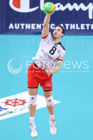  21.01.2015 RZESZOW POLAND<br />SIATKOWKA LIGA MISTRZOW MEN CEV VOLLEYBALL CHAMPIONS LEAGUE 2014/2015 <br />MATCH ASSECO RESOVIA - ACH VOLLEY LUBLANA<br />N/Z MARKO IVOVIC SYLWETKA <br /> 